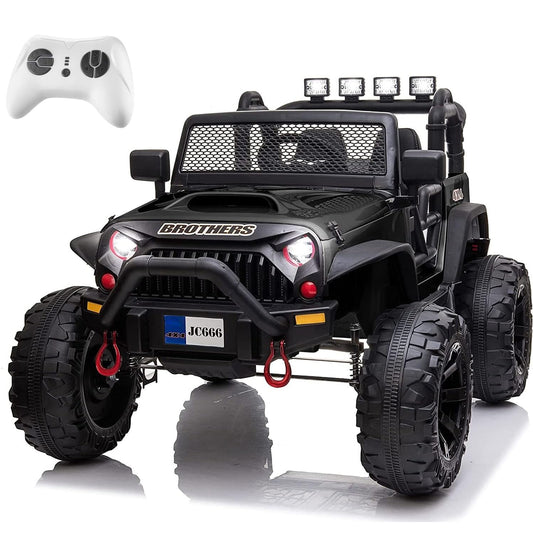 24V Ride on Car Truck with Remote Control, 2 Seater Kids Electric Car, Spring Suspension, 9Ah Battery Powered, 3 Speeds, Double Doors, Music Player