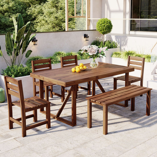 High-quality Acacia Wood Outdoor Table and Chair Set, Suitable for Patio, Balcony, Backyard(old sku:WY000396AAE)