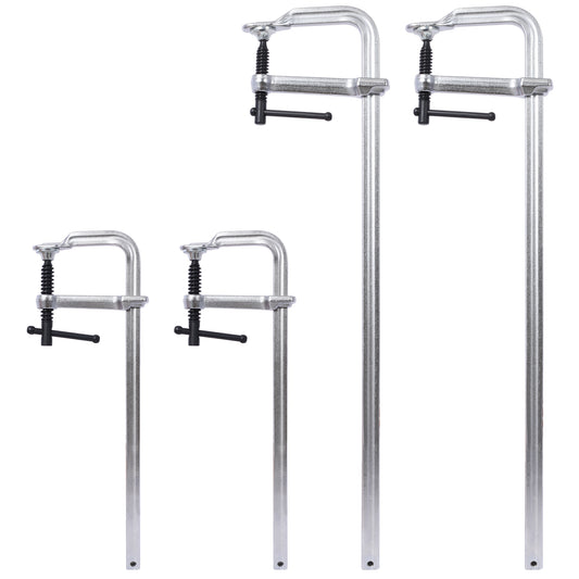 Bar Clamps Set, Drop Forged Steel Bar Clamps, Steel F Clamps for Welding, Woodworking, Metal working, DIY and Crafts, 2 pcs 12 inch x 3inch+ 2pcs 24inchx4-3/4' ,4pcs pack