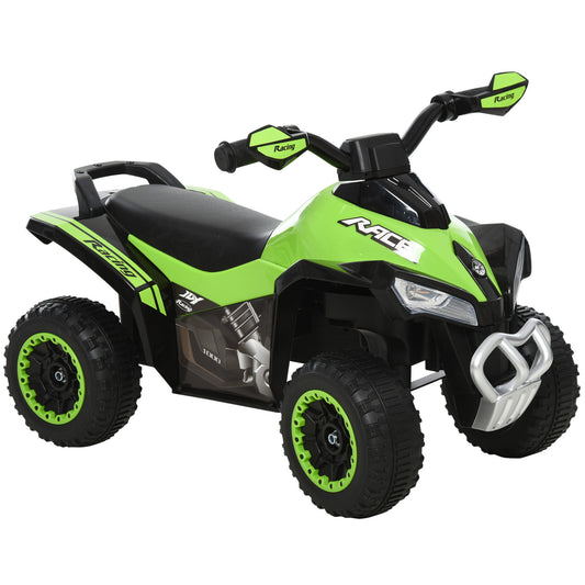NO Power Kids Ride On Push Car, Ride Racer, Foot-to-floor Sliding Car, Walking ATV Toy with Music, Lights, for 1.5-3 Years Old, Green