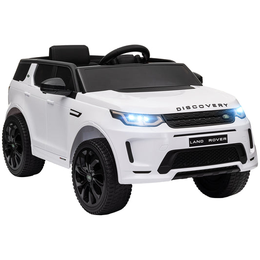 Land Rover Discovery Sport Licensed 12V Kids Ride on Car, Battery Powered Kids Electric Car with Remote Control, Soft Start, LED Lights, Music Horn, 3 Speeds, White