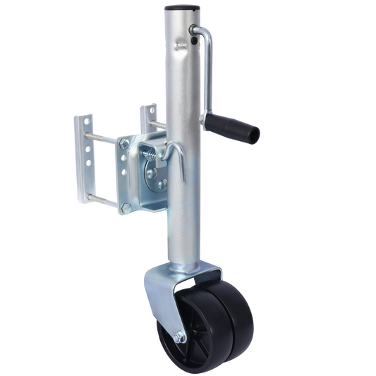 1500lbs Trailer Jack with Double Wheel, Adjustable 12' Lift Travel, Boat On for Boat RV Utility, Swivel Tongue Towing Dual Wheel