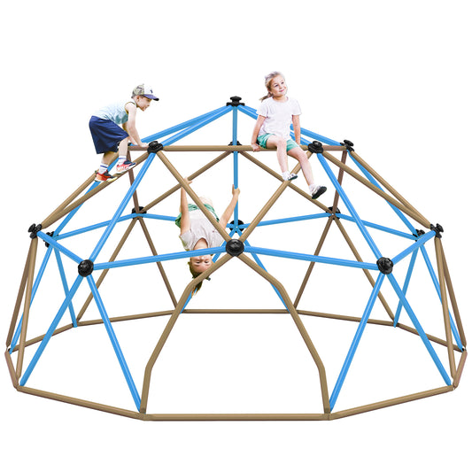 Kids Climbing Dome Tower - 12 ft Jungle Gym Geometric Playground Dome Climber Monkey Bars Play Center, Rust & UV Resistant Steel Supporting 1000 LBS
