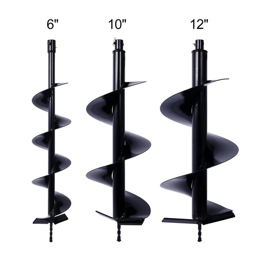 Auger Drill Bit for Planting Hole, Bulb Bedding Digging Post Hole Planting Tool for 3/4' Shaft Auger,Hole Digger Replacement Auger Bits Earth Auger Digging Bit 6IN+10IN+12IN
