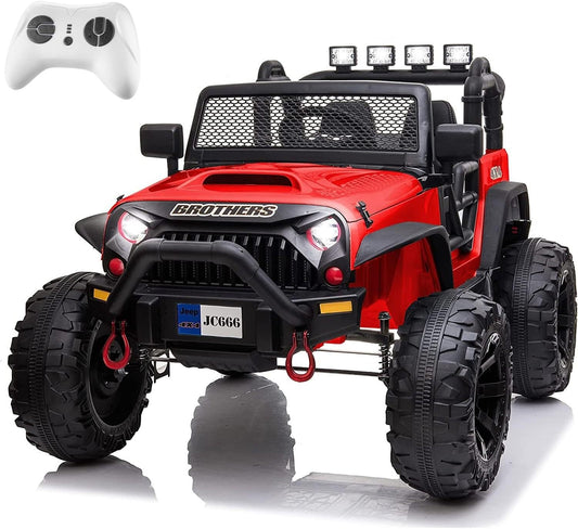 24V Ride on Car Truck with Remote Control, 2 Seater Kids Electric Car, Spring Suspension, 9Ah Battery Powered, 3 Speeds, Double Doors, Music Player