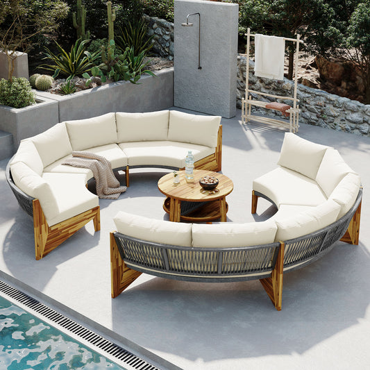 6 - Person Outdoor Seating Group with Cushions and A Coffee Table(old sku:WY000379AAA)
