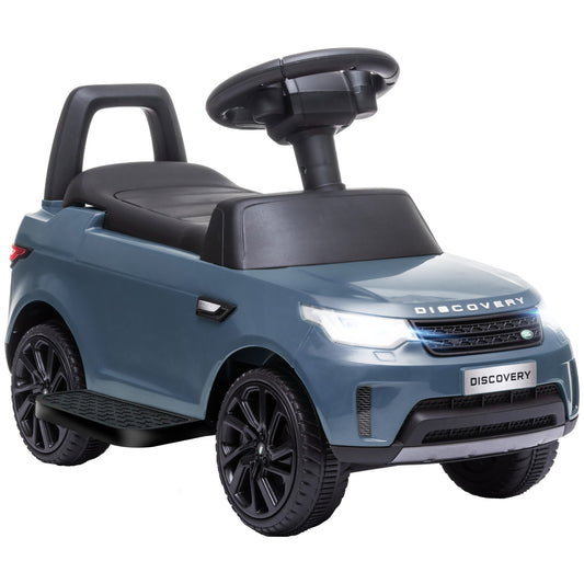 Land Rover Licensed 6V Ride on Push Car, 2 in 1 Sliding Car, Battery Powered Electric Car for Kids with Headlights Music Horn for 18-60 Months, Light Blue