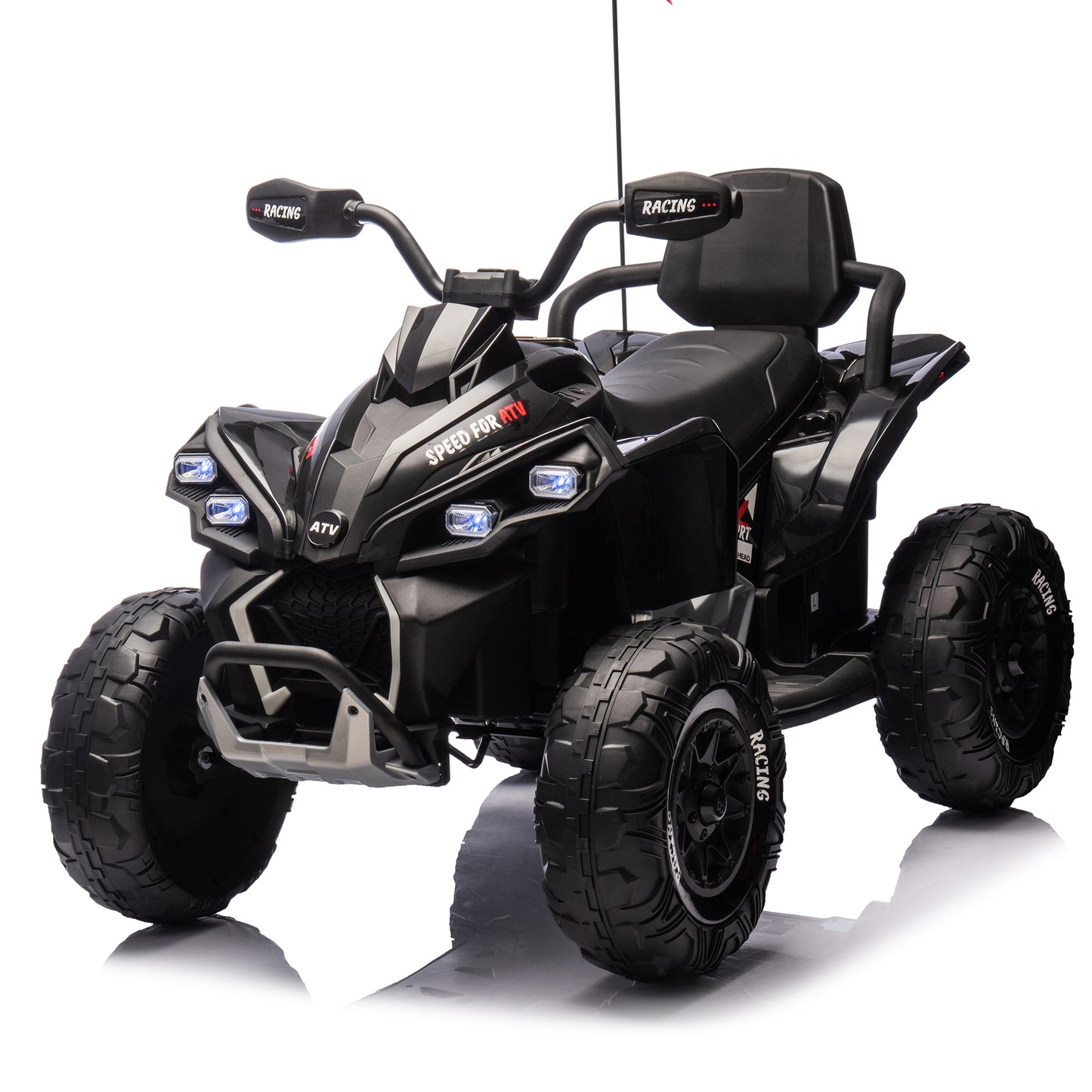 24V Kids Ride On Electric XXXL ATV W/parents Control,Four-wheel shock absorber,English storytelling function,Music,Lights,USB,MP3,Power display,Bluetooth,speeds of 1.24-3.73MPH For Kids Aged 3-12.