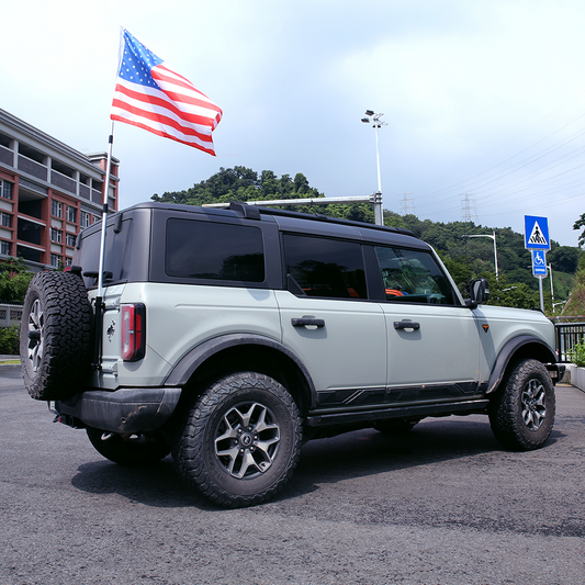 Tailgate Hinge Antenna Mount Flagpole Holder Flagpole Bracket Multi-Function Tailgate Hinge Mounted with Rubber Pad Compatible for Ford Bronco Accessories 2021 2022 2023