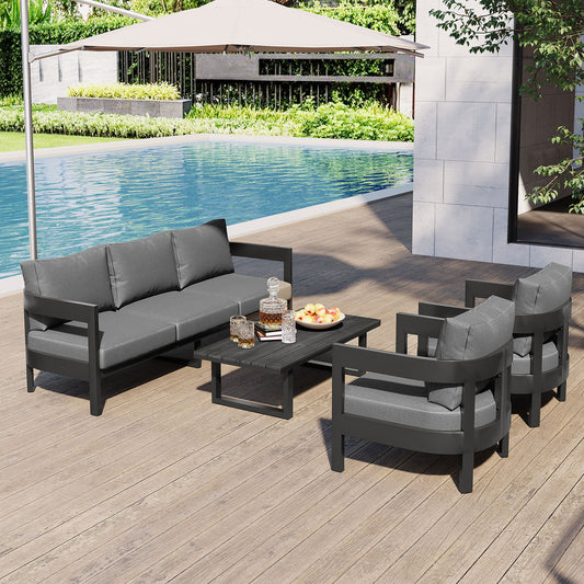 High-Quality Outdoor Seating Set with Thick Cushions for Ultimate Comfort, Perfect for Lawns, Patios, and Poolside
