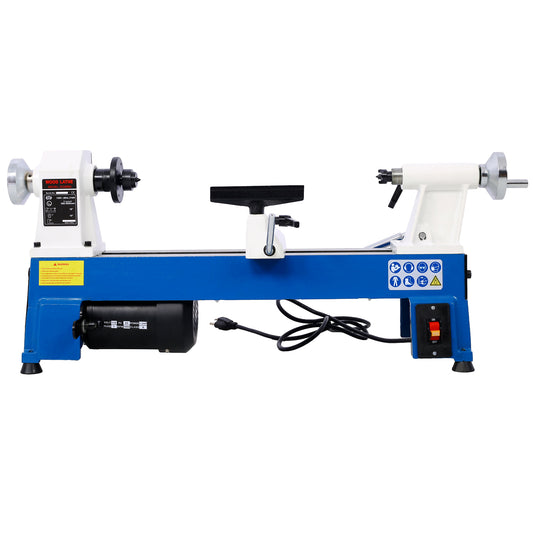 Benchtop Wood Lathe 10' x 18' Wood Lathe Machine 5 Variable Speeds 500/750/1150/1800/3200RPM Mini Wood Turning Lathe for Woodworking 1/2HP Multifunctional Power Wood Lathe