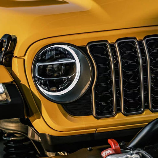 Front Mesh Grille Grid Grill for 2018-2024 Jeep Wrangler Rubicon Sahara Sport JL/JT Without Camera Hole Black Plastic