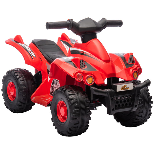 Kids ATV, 6V 4 Wheeler Kids Quad Car, Battery Powered Electric Ride on Toy with Music for Boys & Girls Ages 2-6 Years, Red