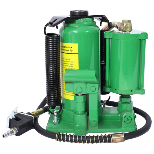 Air Hydraulic Bottle Jack, 12 Ton/24000 LBS All Welded Bottle Jack, 9.8-19.3 inch Lifting Range, Manual Handle and Air Pump, for Car, Pickup, Truck, RV, Auto Repair, Industrial Engineering ,Green