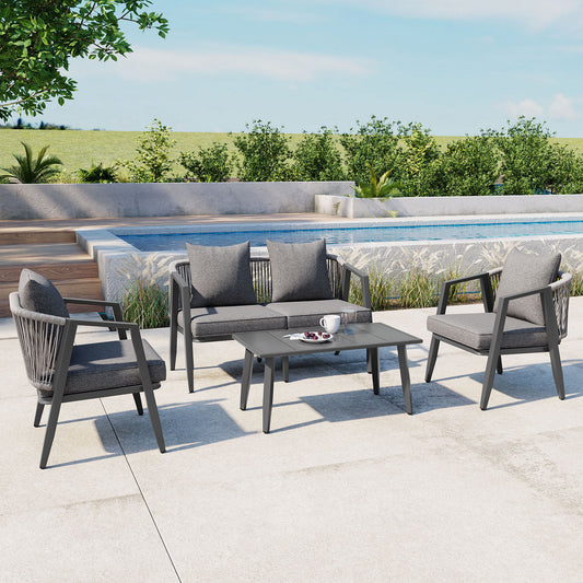 Durable and Comfortable Outdoor Seating Set,Suitable for Patios, Lawns, and Poolsides