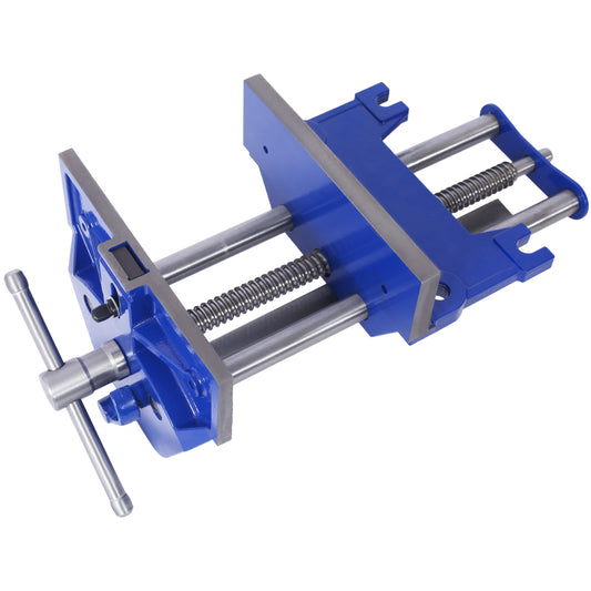 Rapid Action Woodworking Vise Quick Release Lever for Quick Adjustments 9 Inch Jaw Width Made with Heavy-Duty Cast Iron ,Blue