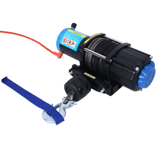 4500 lb Winch ATV UTV Electric Winch,12V Waterproof Winch Synthetic Rope Trailer Electric Winch with Wired Remote and Wireless Remote for ATV UTV Towing,Boat,Off-Road
