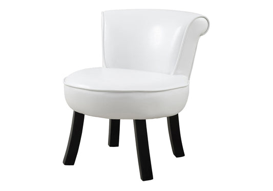 Juvenile Chair, Accent, Kids, Upholstered, White Leather Look, Contemporary, Modern