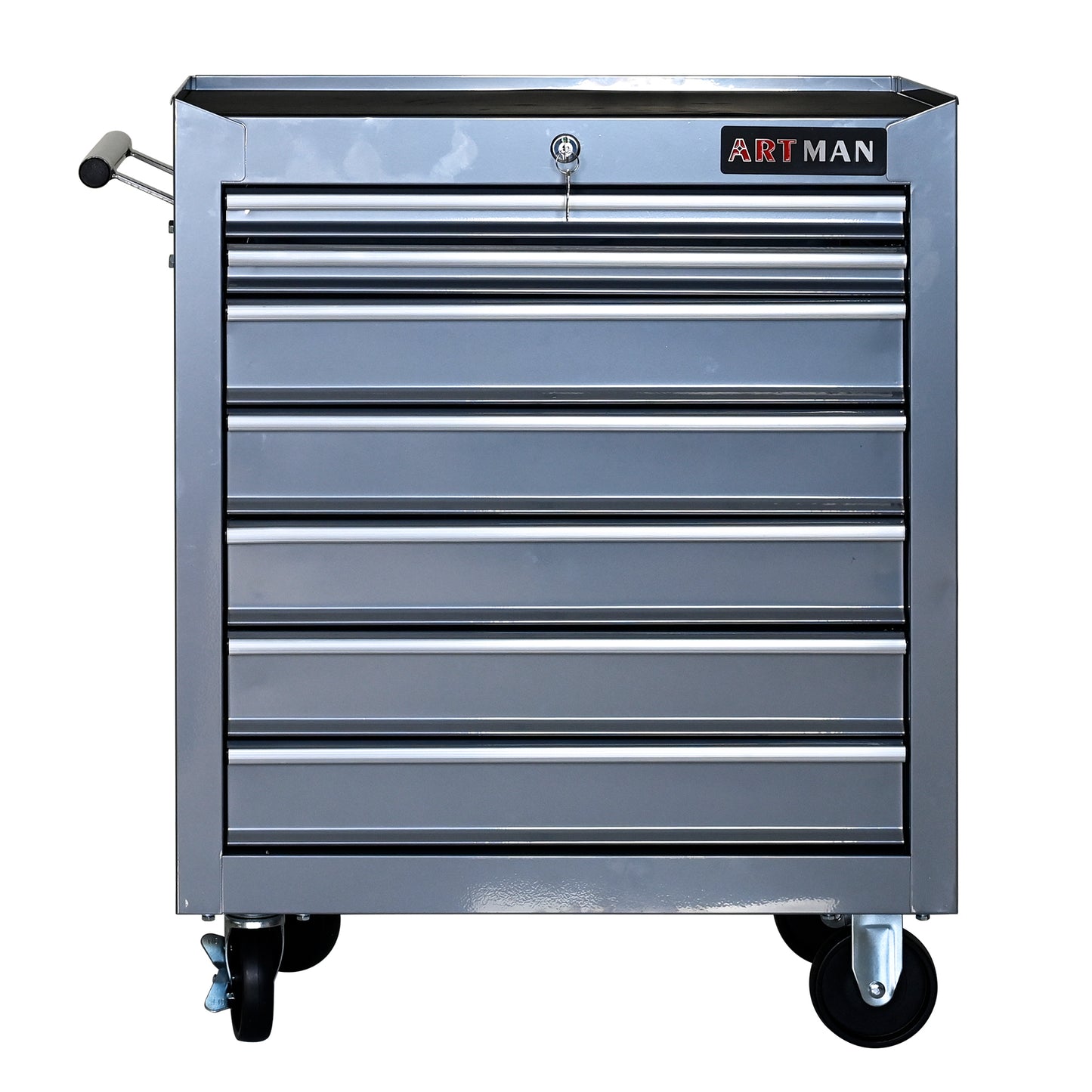 7 DRAWERS MULTIFUNCTIONAL TOOL CART WITH WHEELS-SILVER