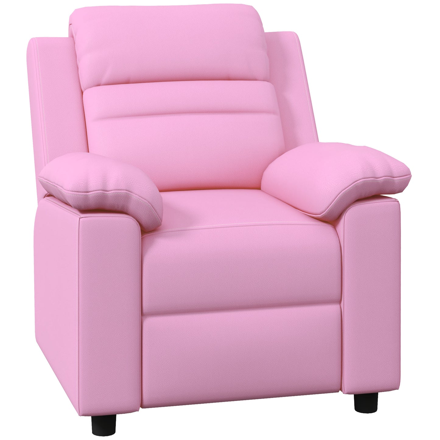 Kids Recliner Chair, Toddler Leather Sofa Lounge Chair with Armrest, Footrest, Headrest for Boys and Girls 3-9 Years Old, Pink
