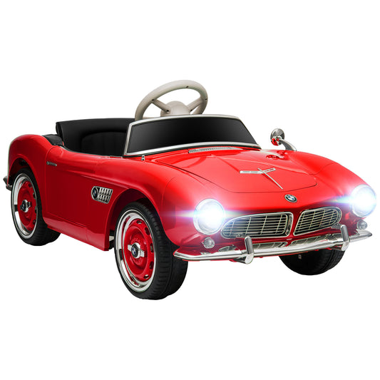 Licensed BMW Kid Electric Ride On Car, 12 Battery Powered Electric Car for Kids with 3 Speeds Remote Control, Easy Transport, Suspension System, Lights, Horn, MP3, Red